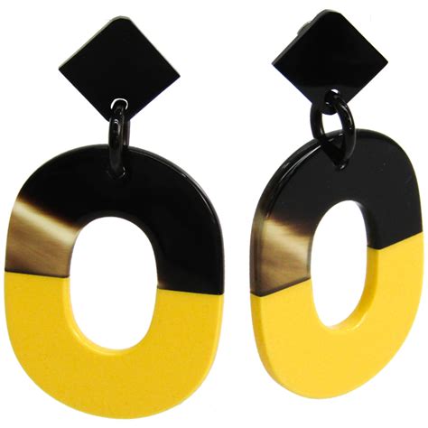 hermes enamel jewelry|hermes horn and lacquer earrings.